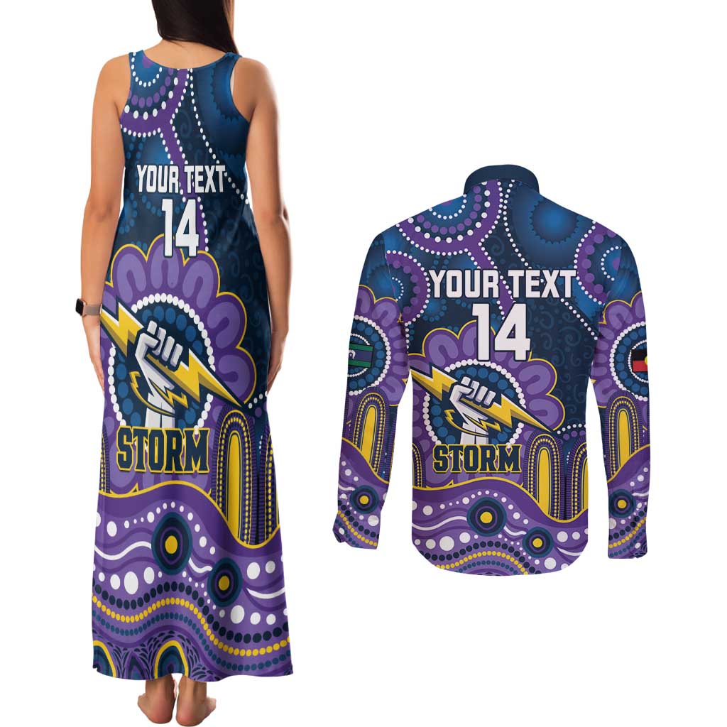 Custom NAIDOC Week 2025 Storm Couples Matching Tank Maxi Dress and Long Sleeve Button Shirt Melbourne Indigenous Art