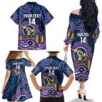 Custom NAIDOC Week 2025 Storm Family Matching Off The Shoulder Long Sleeve Dress and Hawaiian Shirt Melbourne Indigenous Art