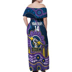 Custom NAIDOC Week 2025 Storm Family Matching Off Shoulder Maxi Dress and Hawaiian Shirt Melbourne Indigenous Art