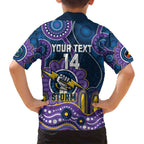 Custom NAIDOC Week 2025 Storm Family Matching Off Shoulder Short Dress and Hawaiian Shirt Melbourne Indigenous Art