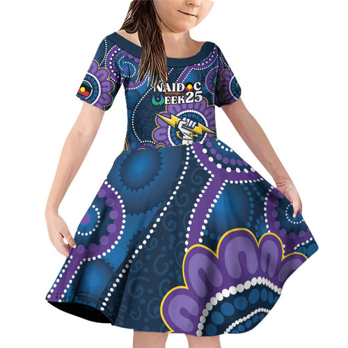 Custom NAIDOC Week 2025 Storm Family Matching Off Shoulder Short Dress and Hawaiian Shirt Melbourne Indigenous Art