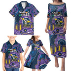 Custom NAIDOC Week 2025 Storm Family Matching Puletasi and Hawaiian Shirt Melbourne Indigenous Art