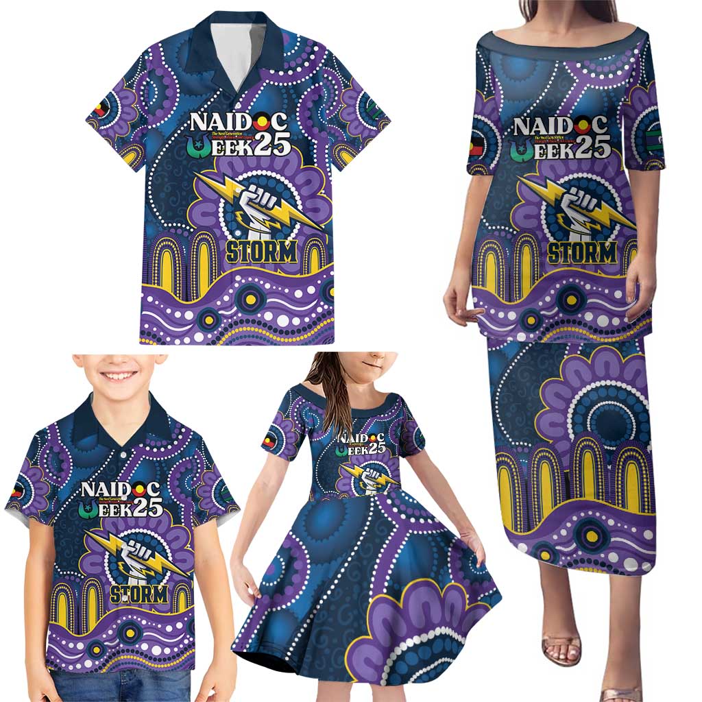 Custom NAIDOC Week 2025 Storm Family Matching Puletasi and Hawaiian Shirt Melbourne Indigenous Art