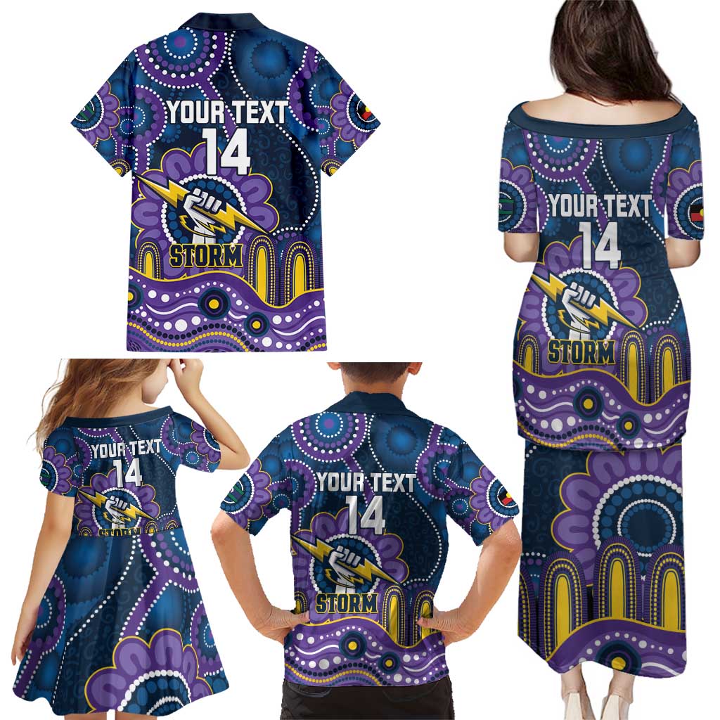 Custom NAIDOC Week 2025 Storm Family Matching Puletasi and Hawaiian Shirt Melbourne Indigenous Art