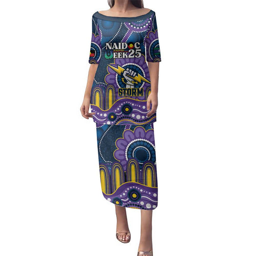 Custom NAIDOC Week 2025 Storm Family Matching Puletasi and Hawaiian Shirt Melbourne Indigenous Art