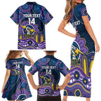 Custom NAIDOC Week 2025 Storm Family Matching Short Sleeve Bodycon Dress and Hawaiian Shirt Melbourne Indigenous Art