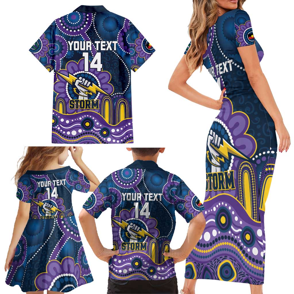 Custom NAIDOC Week 2025 Storm Family Matching Short Sleeve Bodycon Dress and Hawaiian Shirt Melbourne Indigenous Art