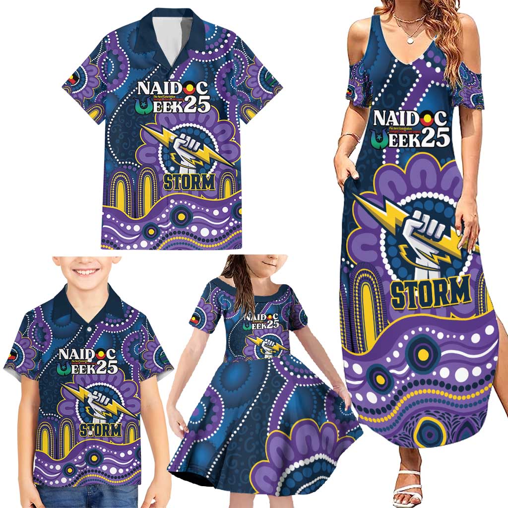 Custom NAIDOC Week 2025 Storm Family Matching Summer Maxi Dress and Hawaiian Shirt Melbourne Indigenous Art