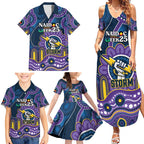 Custom NAIDOC Week 2025 Storm Family Matching Summer Maxi Dress and Hawaiian Shirt Melbourne Indigenous Art