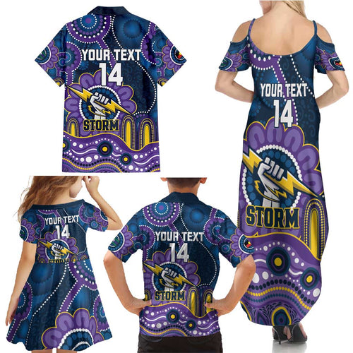 Custom NAIDOC Week 2025 Storm Family Matching Summer Maxi Dress and Hawaiian Shirt Melbourne Indigenous Art