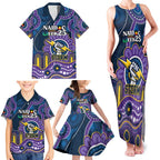 Custom NAIDOC Week 2025 Storm Family Matching Tank Maxi Dress and Hawaiian Shirt Melbourne Indigenous Art