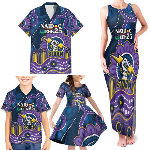 Custom NAIDOC Week 2025 Storm Family Matching Tank Maxi Dress and Hawaiian Shirt Melbourne Indigenous Art