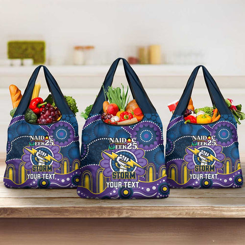 Custom NAIDOC Week 2025 Storm Grocery Bag Melbourne Indigenous Art