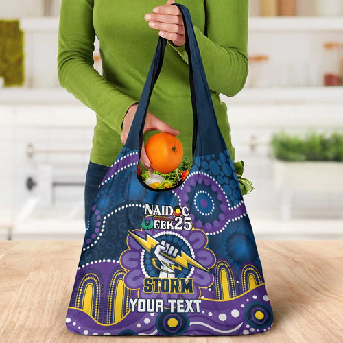 Custom NAIDOC Week 2025 Storm Grocery Bag Melbourne Indigenous Art