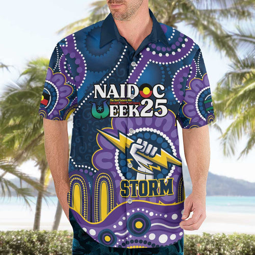 Custom NAIDOC Week 2025 Storm Hawaiian Shirt Melbourne Indigenous Art
