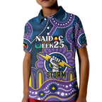 Custom NAIDOC Week 2025 Storm Kid Polo Shirt Melbourne Indigenous Art
