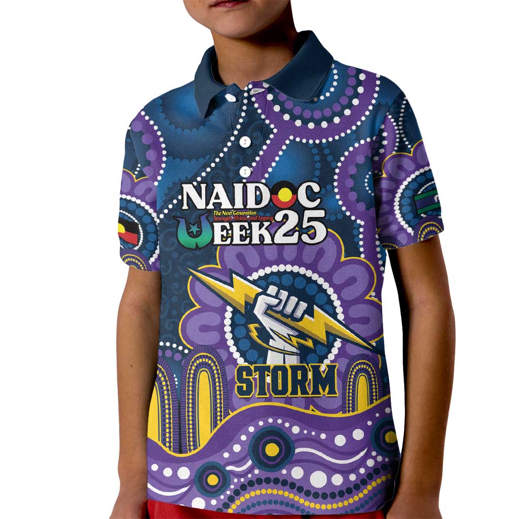 Custom NAIDOC Week 2025 Storm Kid Polo Shirt Melbourne Indigenous Art