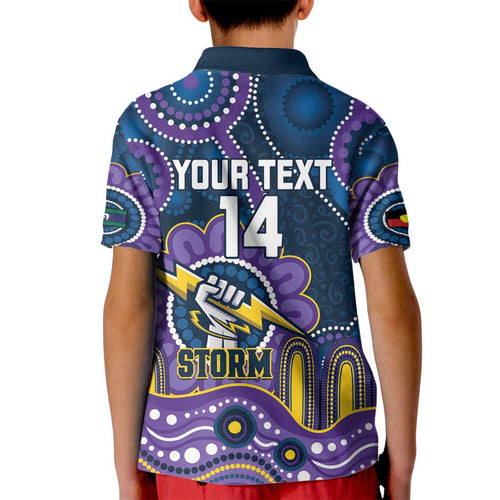 Custom NAIDOC Week 2025 Storm Kid Polo Shirt Melbourne Indigenous Art