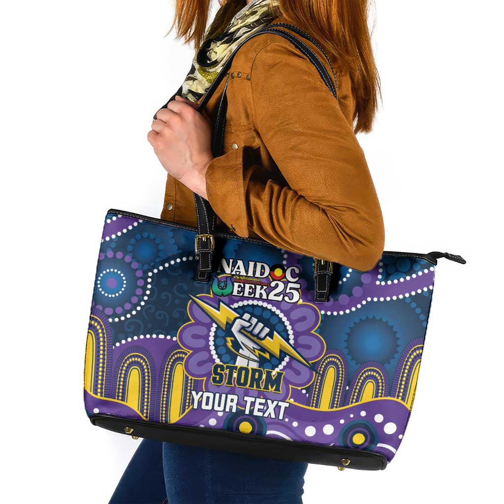 Custom NAIDOC Week 2025 Storm Leather Tote Bag Melbourne Indigenous Art