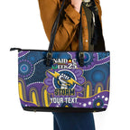 Custom NAIDOC Week 2025 Storm Leather Tote Bag Melbourne Indigenous Art