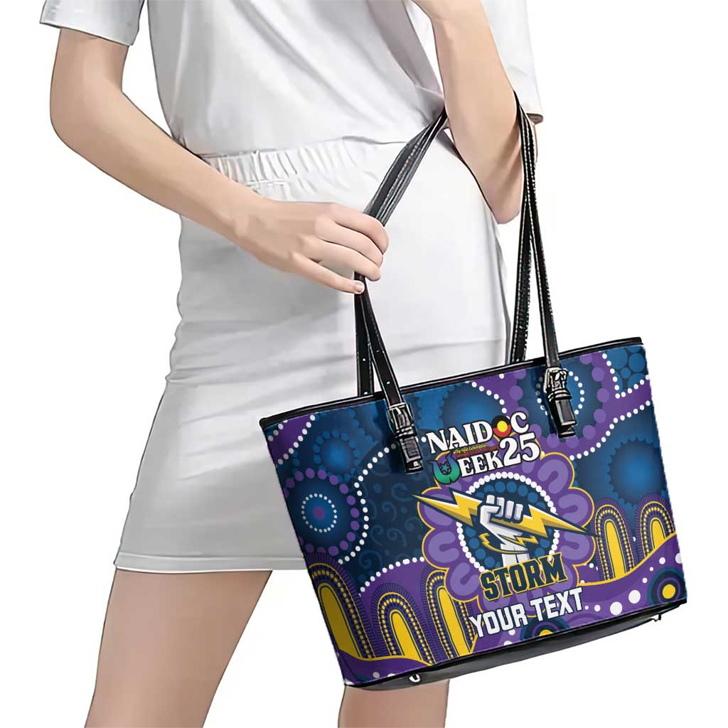 Custom NAIDOC Week 2025 Storm Leather Tote Bag Melbourne Indigenous Art