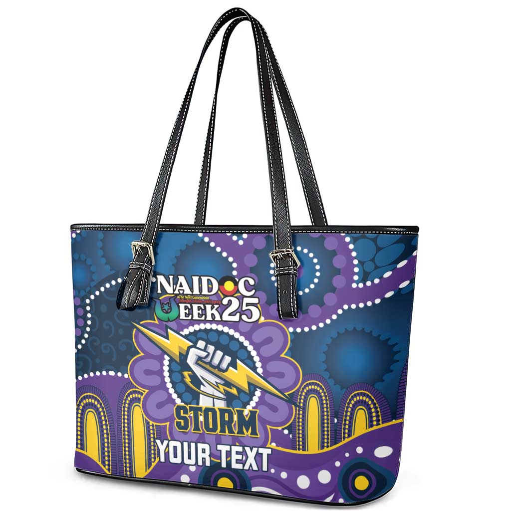 Custom NAIDOC Week 2025 Storm Leather Tote Bag Melbourne Indigenous Art