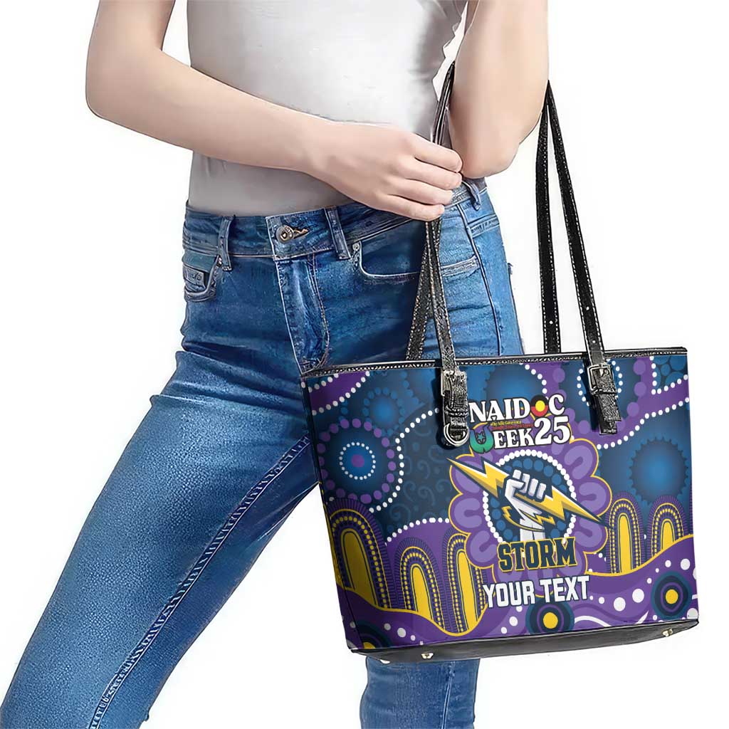 Custom NAIDOC Week 2025 Storm Leather Tote Bag Melbourne Indigenous Art
