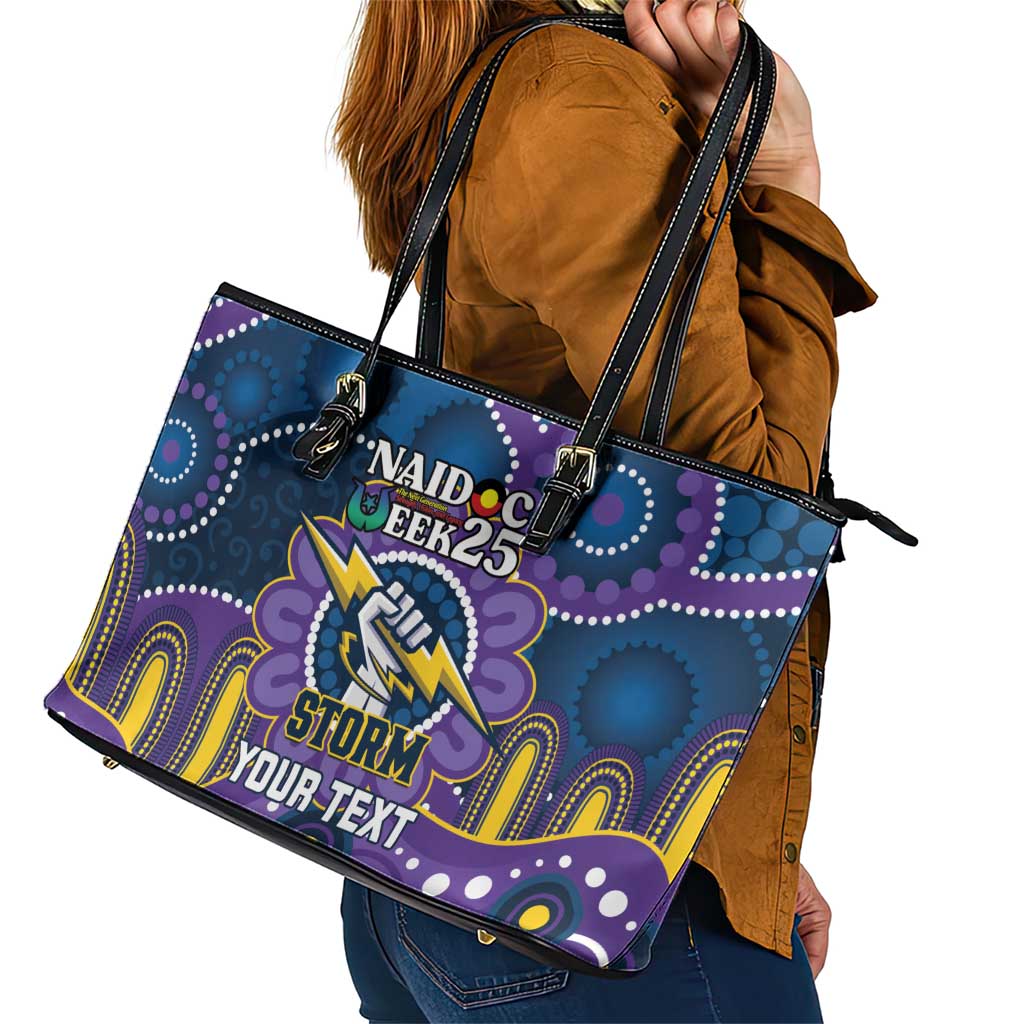 Custom NAIDOC Week 2025 Storm Leather Tote Bag Melbourne Indigenous Art