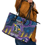 Custom NAIDOC Week 2025 Storm Leather Tote Bag Melbourne Indigenous Art