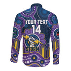 Custom NAIDOC Week 2025 Storm Long Sleeve Button Shirt Melbourne Indigenous Art