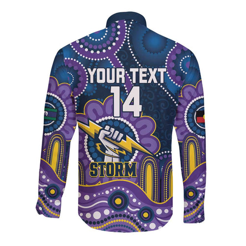 Custom NAIDOC Week 2025 Storm Long Sleeve Button Shirt Melbourne Indigenous Art