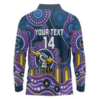 Custom NAIDOC Week 2025 Storm Long Sleeve Polo Shirt Melbourne Indigenous Art