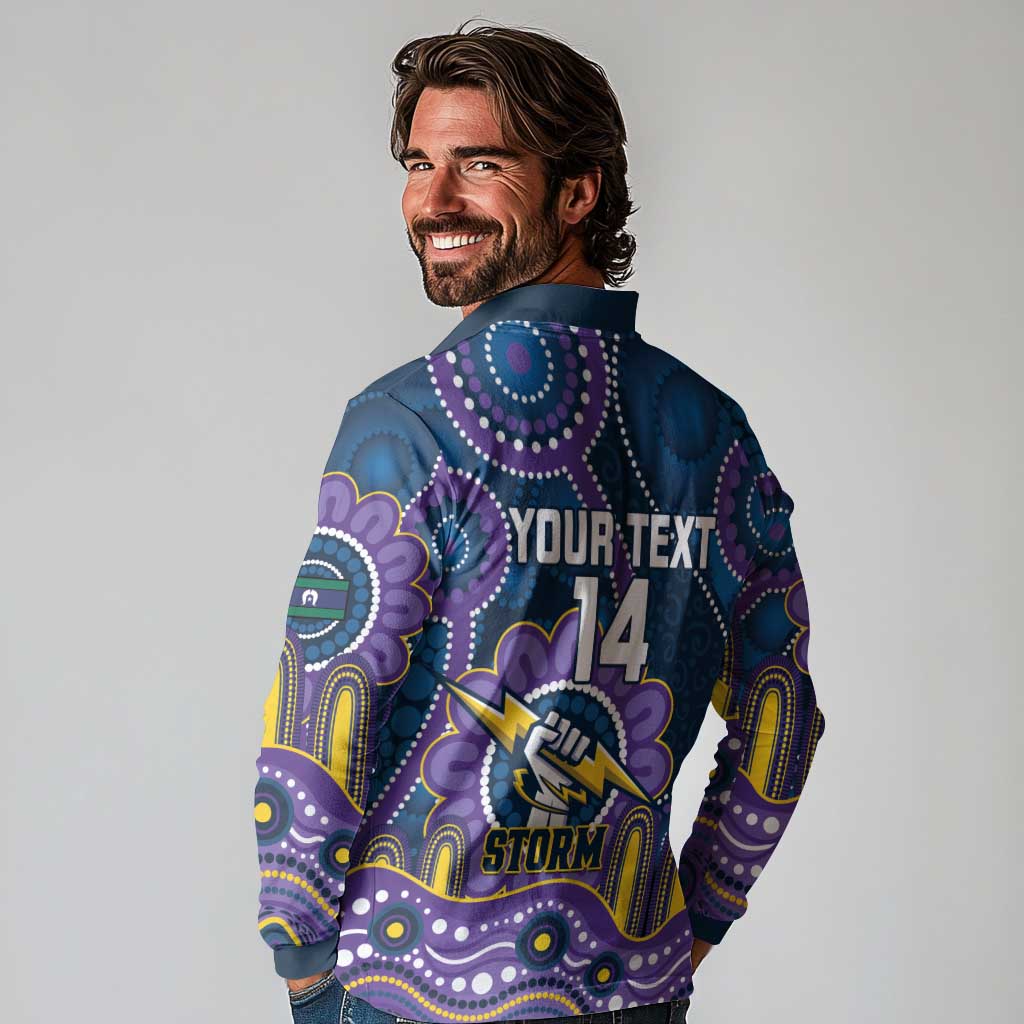 Custom NAIDOC Week 2025 Storm Long Sleeve Polo Shirt Melbourne Indigenous Art