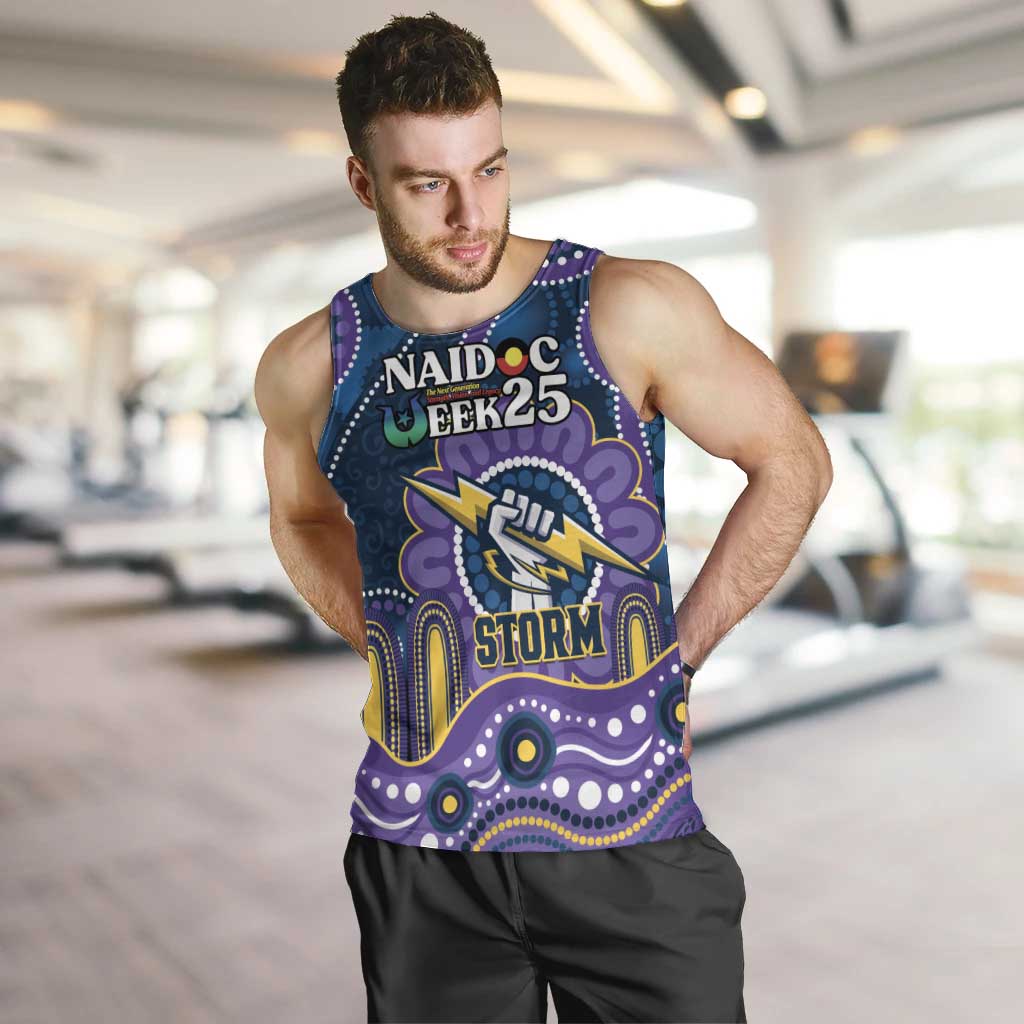 Custom NAIDOC Week 2025 Storm Men Tank Top Melbourne Indigenous Art