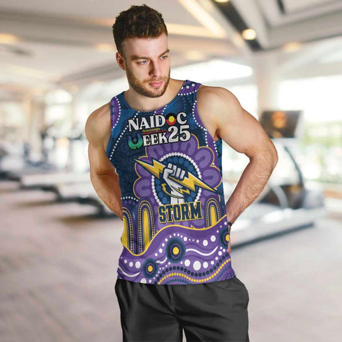 Custom NAIDOC Week 2025 Storm Men Tank Top Melbourne Indigenous Art