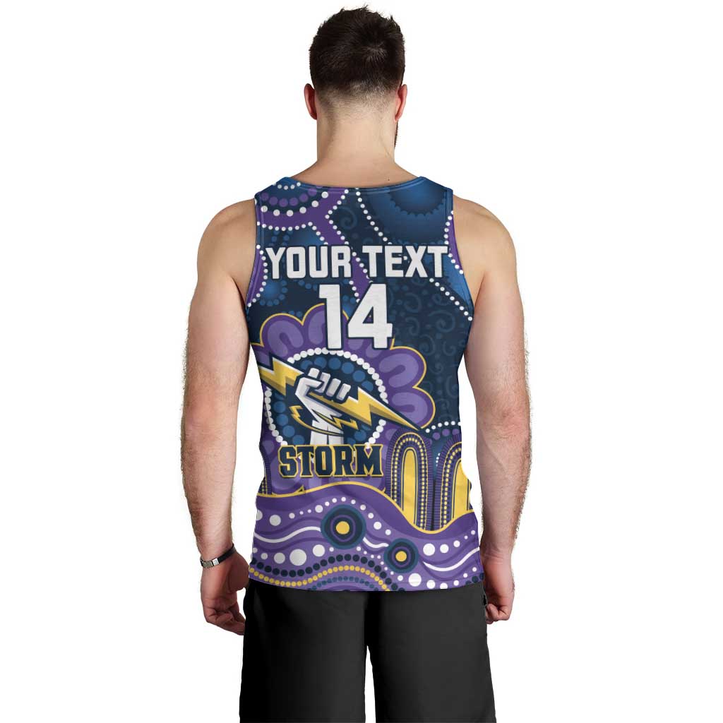 Custom NAIDOC Week 2025 Storm Men Tank Top Melbourne Indigenous Art