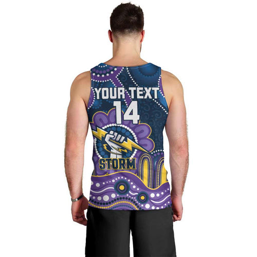Custom NAIDOC Week 2025 Storm Men Tank Top Melbourne Indigenous Art
