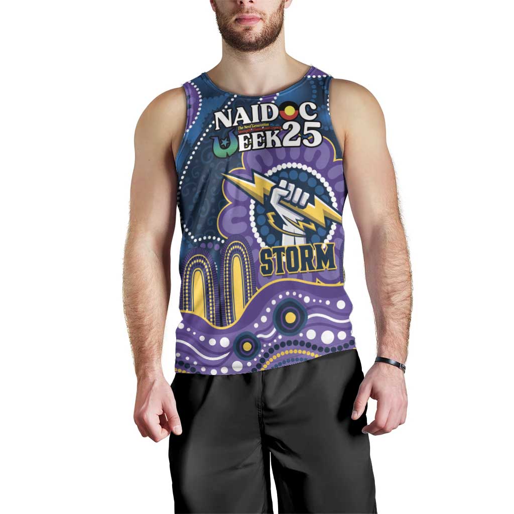 Custom NAIDOC Week 2025 Storm Men Tank Top Melbourne Indigenous Art