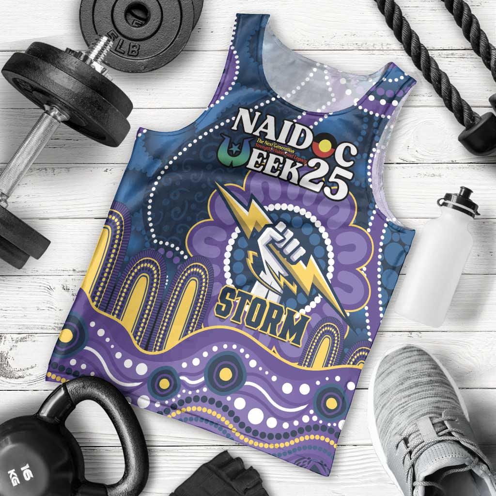 Custom NAIDOC Week 2025 Storm Men Tank Top Melbourne Indigenous Art