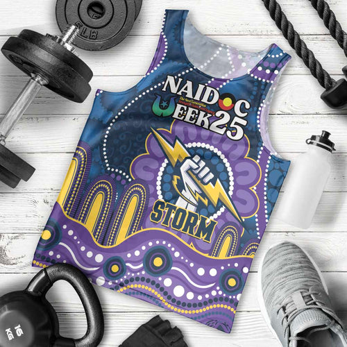 Custom NAIDOC Week 2025 Storm Men Tank Top Melbourne Indigenous Art