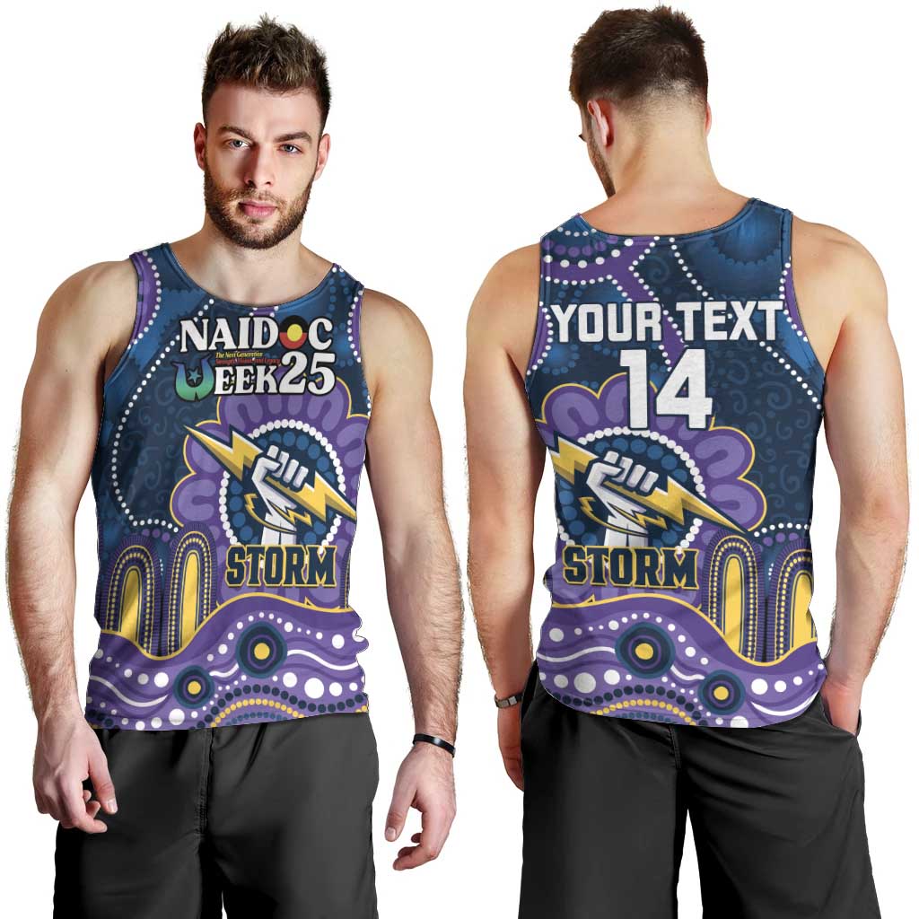 Custom NAIDOC Week 2025 Storm Men Tank Top Melbourne Indigenous Art