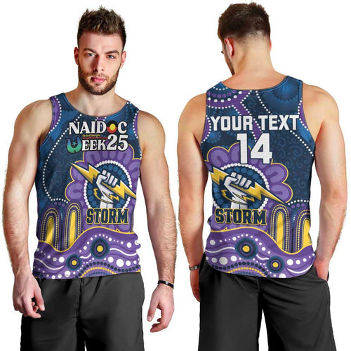 Custom NAIDOC Week 2025 Storm Men Tank Top Melbourne Indigenous Art
