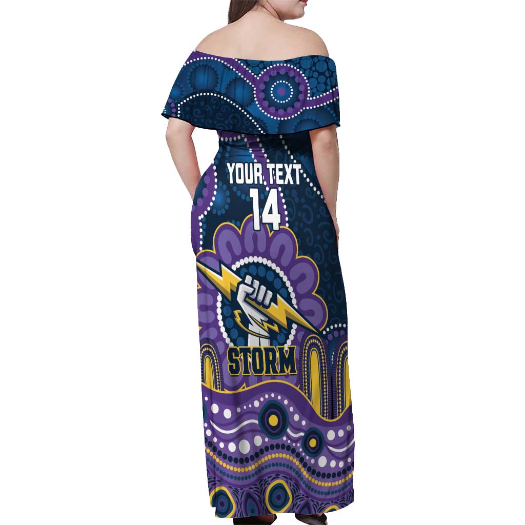 Custom NAIDOC Week 2025 Storm Off Shoulder Maxi Dress Melbourne Indigenous Art
