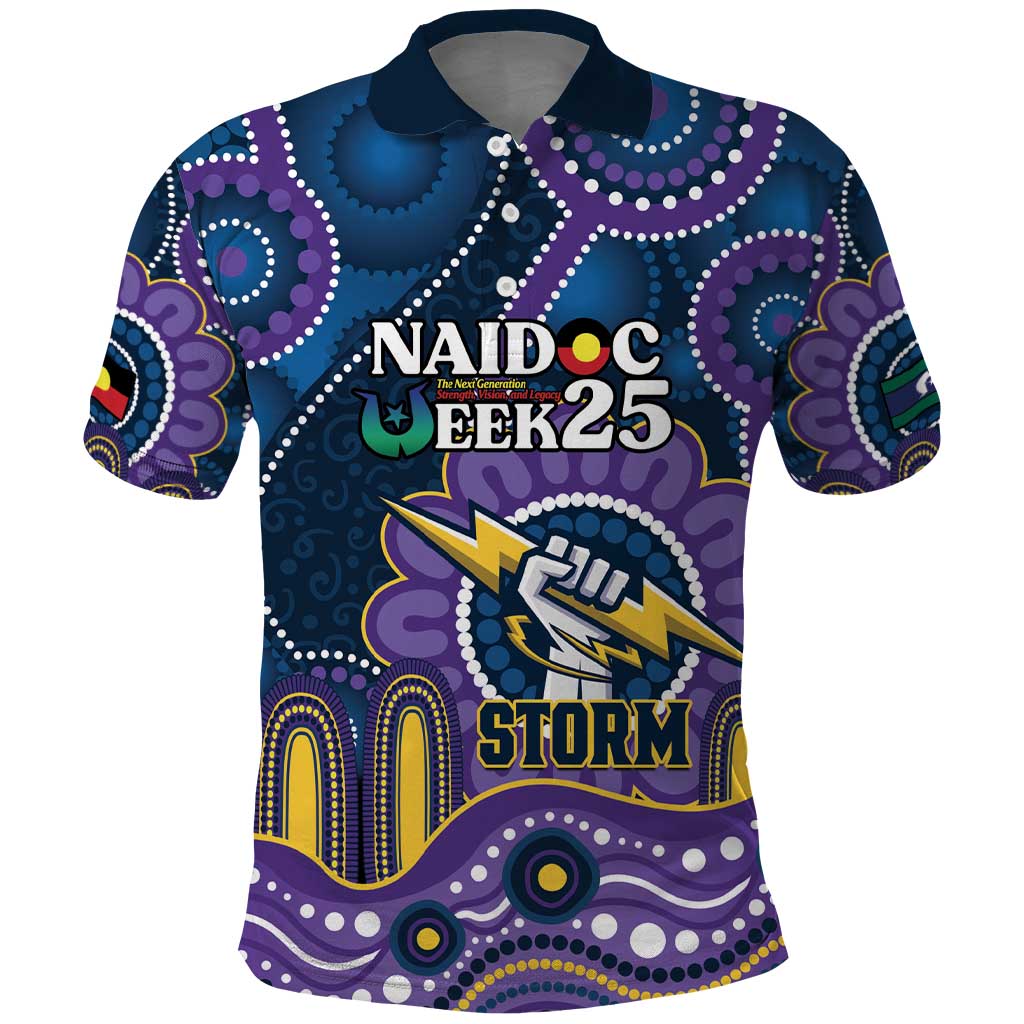 Custom NAIDOC Week 2025 Storm Polo Shirt Melbourne Indigenous Art