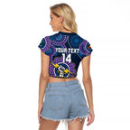 Custom NAIDOC Week 2025 Storm Raglan Cropped T Shirt Melbourne Indigenous Art