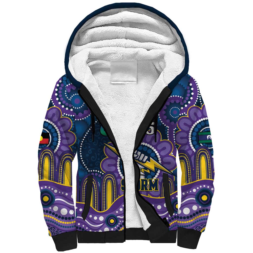 Custom NAIDOC Week 2025 Storm Sherpa Hoodie Melbourne Indigenous Art
