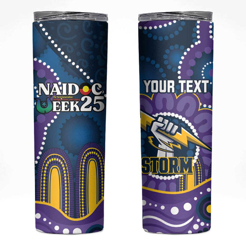 Custom NAIDOC Week 2025 Storm Skinny Tumbler Melbourne Indigenous Art
