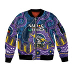 Custom NAIDOC Week 2025 Storm Sleeve Zip Bomber Jacket Melbourne Indigenous Art