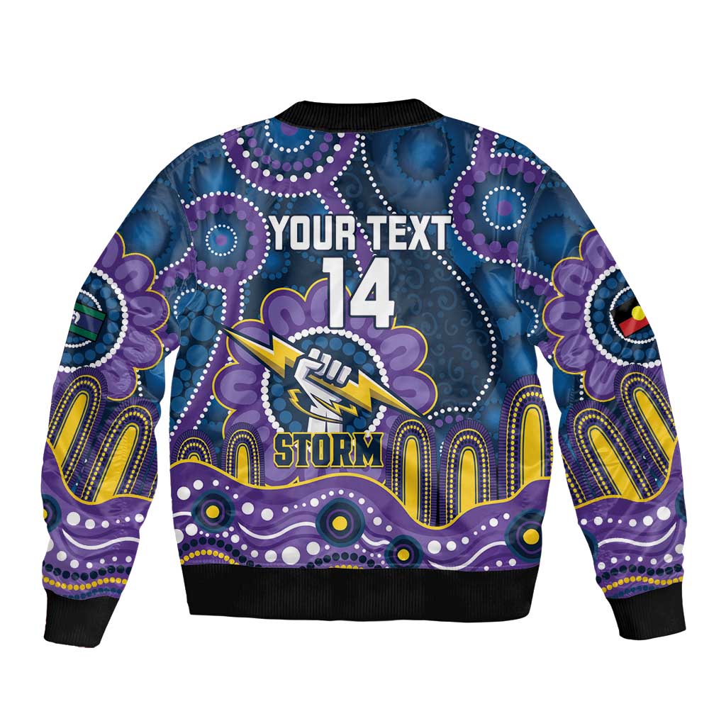 Custom NAIDOC Week 2025 Storm Sleeve Zip Bomber Jacket Melbourne Indigenous Art
