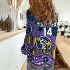 Custom NAIDOC Week 2025 Storm Women Casual Shirt Melbourne Indigenous Art